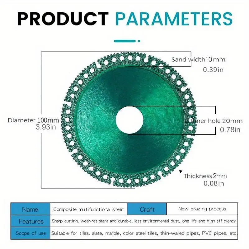 100mm Ultra-Thin Cutting Disc for Angle Grinder – Tile & Glass Angle Grinder Disc Axl Green