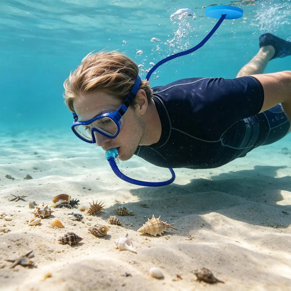 Full Dry Snorkel Tube – Extended Breathing for Diving & Freediving Diving Snorkel Tube Axl