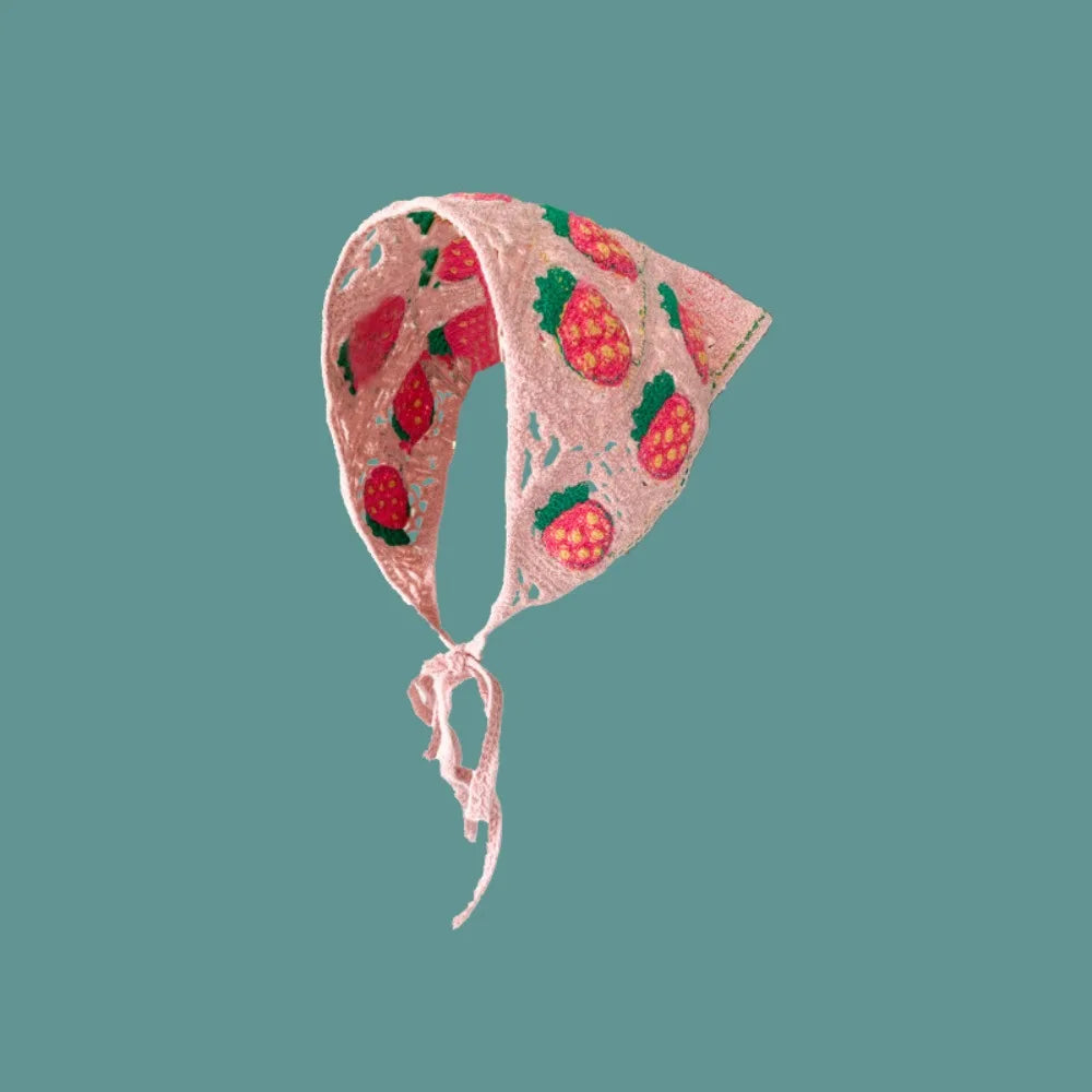 Women's Crochet Triangle Headband – Floral Beach Turban Crochet Headband Axl Style 5
