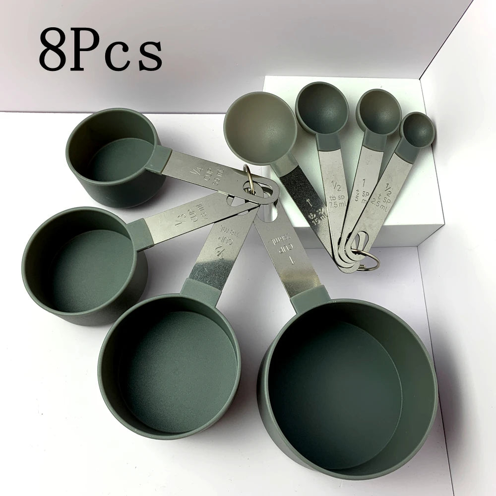 4/8-Piece Measuring Cup & Spoon Set – Graduated Baking Tools Measuring Cup Set Axl Grey 8-piece set
