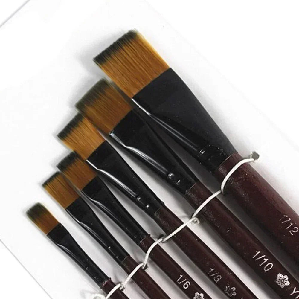 6-Piece Artist Paint Brush Set – Watercolor, Acrylic & Oil Artist Paint Brushes Axl