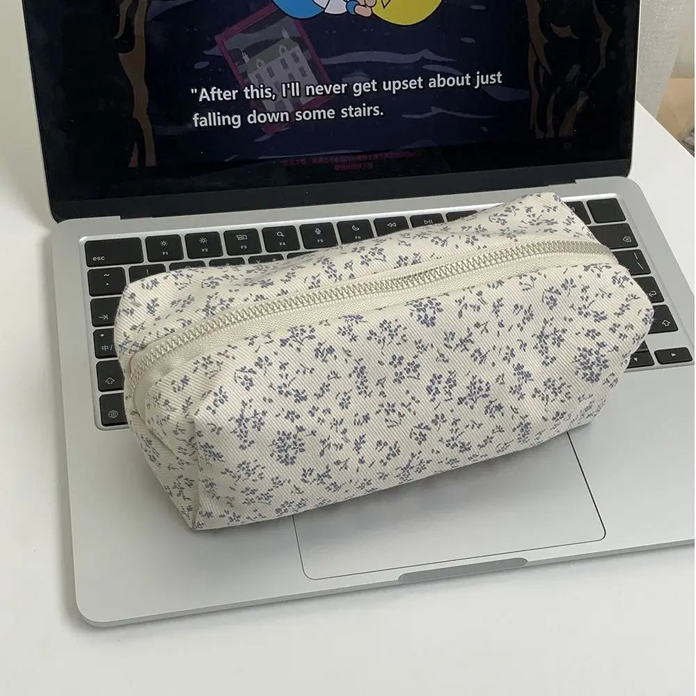 Large Capacity Floral Pencil Case – Cute Canvas Pen Bag Pencil Case Axl 02