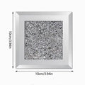 Rhinestone Mirror Glass Cup Coaster – Silver Luxury Mat Decorative Coaster Axl 1 pcs square