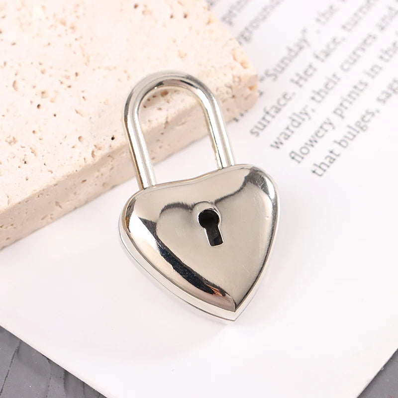 Heart Shape Mini Padlock with Key – Diary & Jewelry Box Lock Mini Padlock Axl