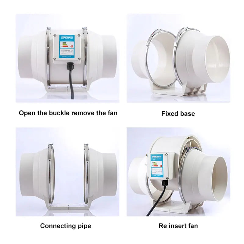220V 4/5" Inline Duct Exhaust Fan – Kitchen & Bathroom Ventilator Inline Exhaust Fan Axl