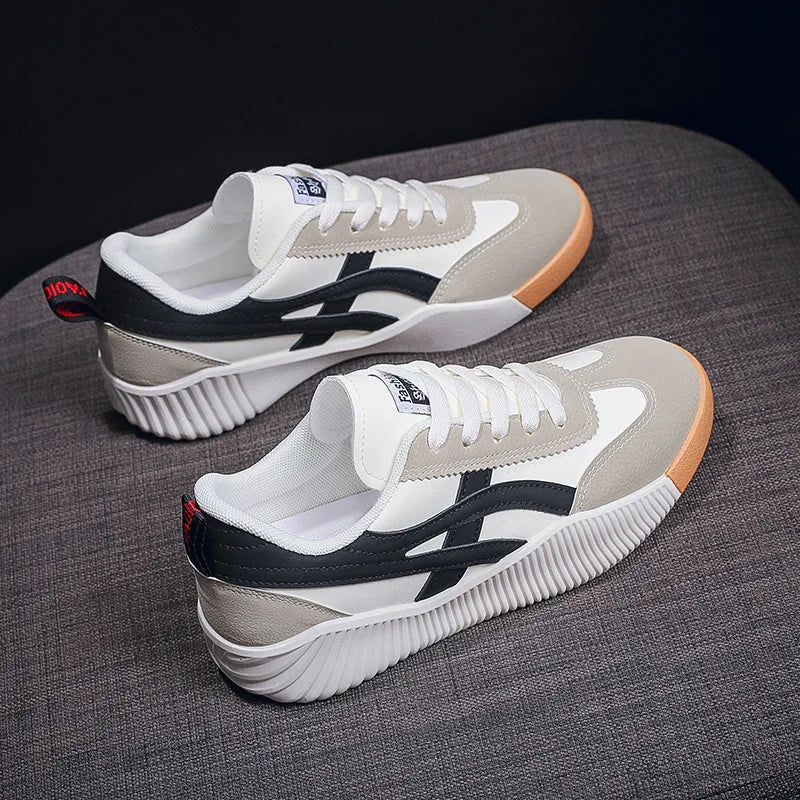 YBQJOO Women's White Sneakers – Breathable Flat Casual Shoes Women's Sneakers Axl black 38