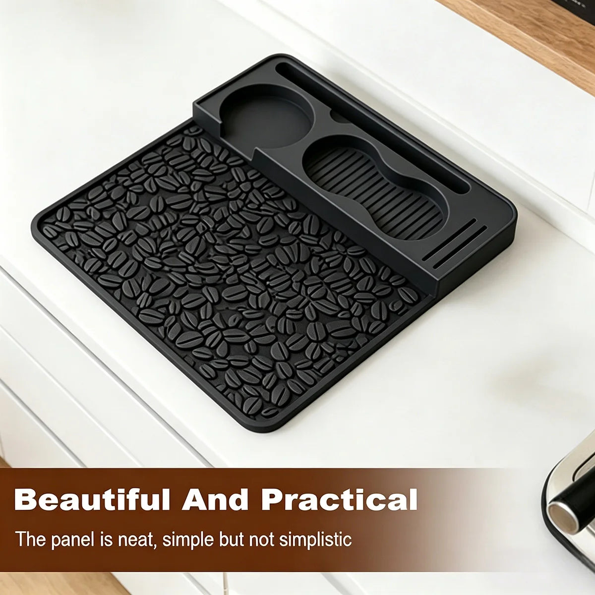 Silicone Espresso Tamping Mat with Tool Slots – Barista Station Espresso Tamping Mat Axl