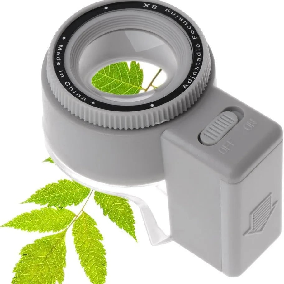 LED Scale Magnifying Glass – Adjustable Focus Cylindrical Loupe LED Magnifying Loupe Axl