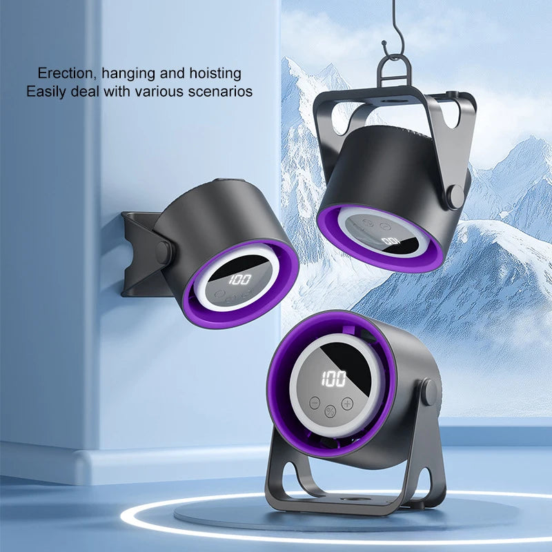 Portable Mini Desktop Fan – Touch Screen, Night Light & Battery Portable Desktop Fan Axl