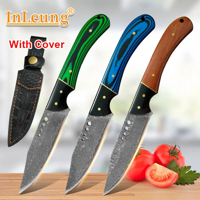 InLeung Damascus Steel Chef Knife – Sharp Wood Handle Damascus Chef Knife Axl