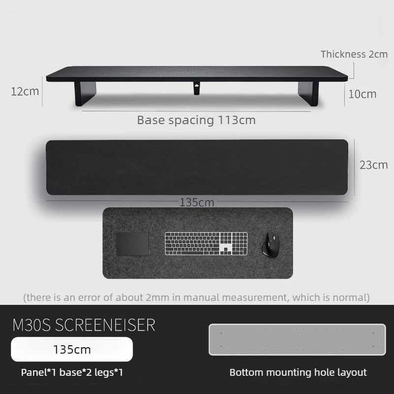 Monitor Stand Riser & Modular Wood Desk Organizer – M30S Monitor Stand Riser Axl Black 135CM
