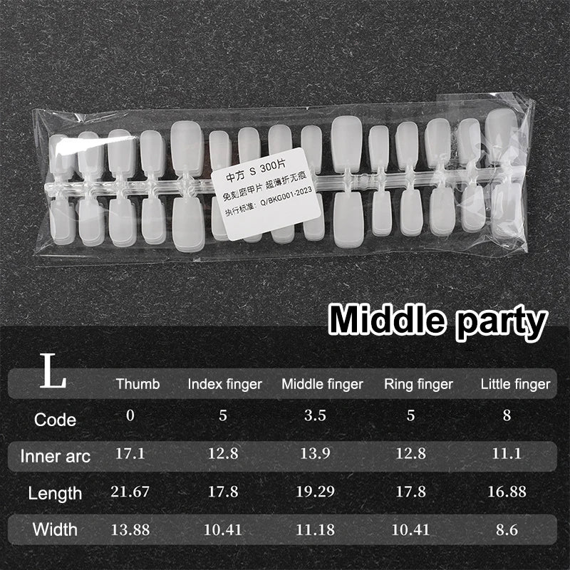 300 Pcs Matte & Clear False Nail Tips – Gel Extension DIY Kit False Nail Tips Axl A40