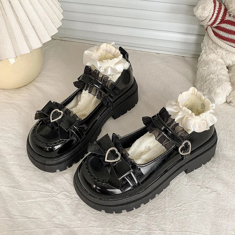 YBQJOO JK Mary Jane Platform Pumps – Lolita Loafer Shoes Platform Mary Janes Axl Black 40