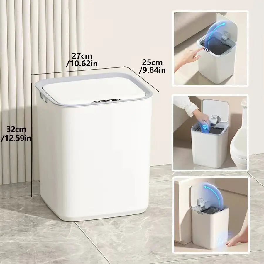 ONEKA Automatic Sensor Trash Can – Touchless Induction Bin Automatic Trash Can Axl White