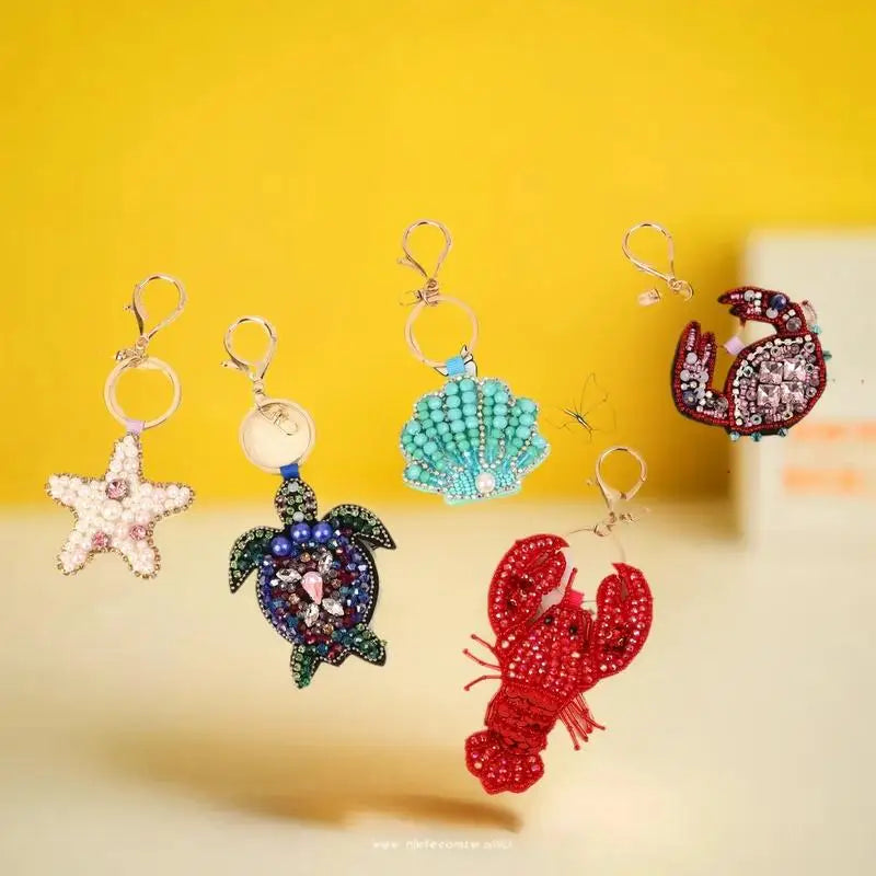 Rhinestone Beaded Bag Charm – Lobster Crab Turtle Pendant Bag Charm Pendant Axl