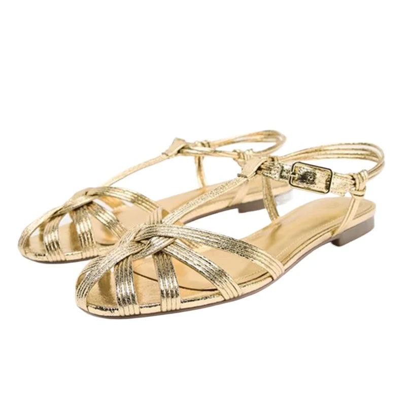 Women's Gold Gladiator Sandals – Ankle Strap Square Heel Gladiator Sandals Axl gold 42