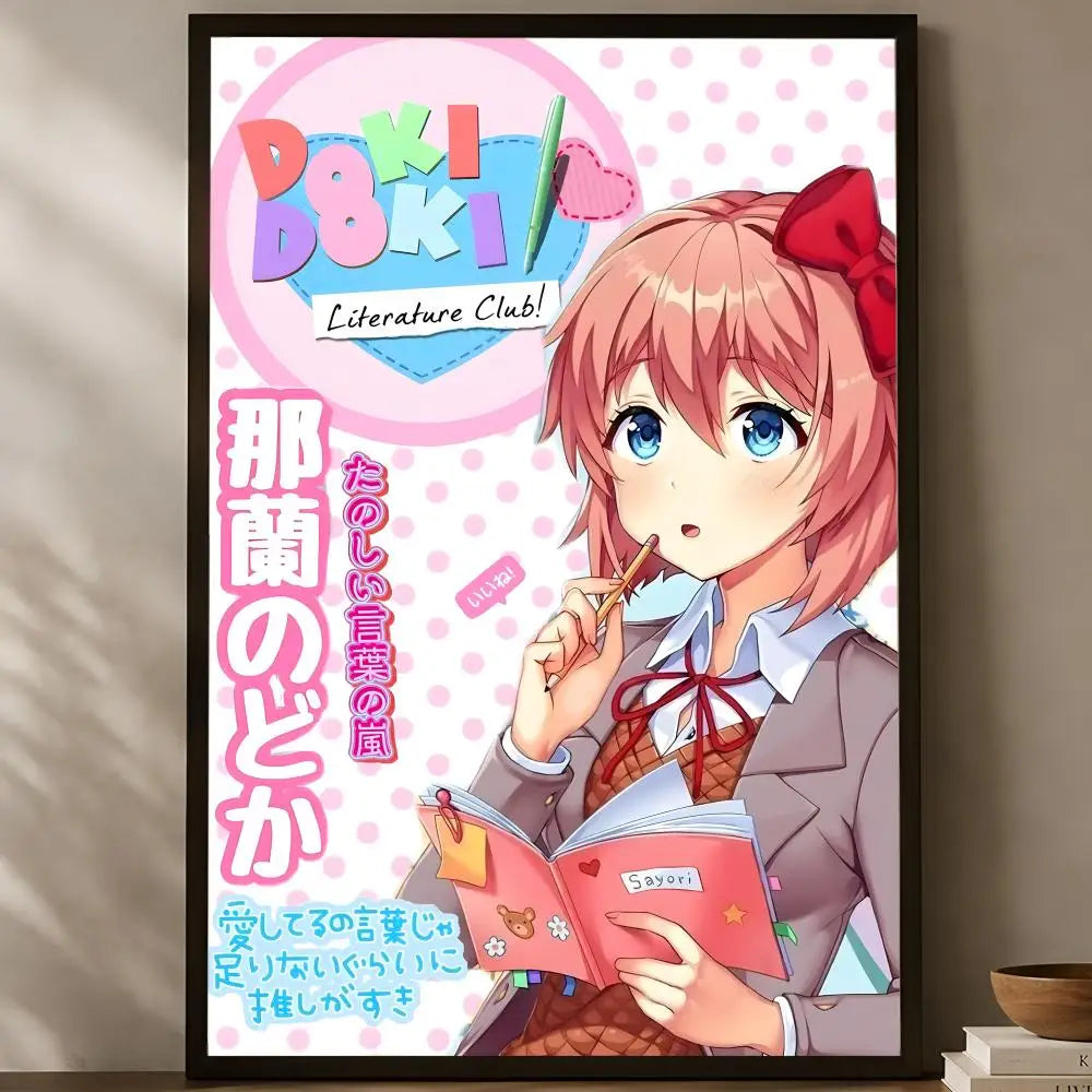 Doki Doki Literature Club HD PVC Wall Poster – Self-Stick Wall Art Poster Axl White15 60X90cmNoframe