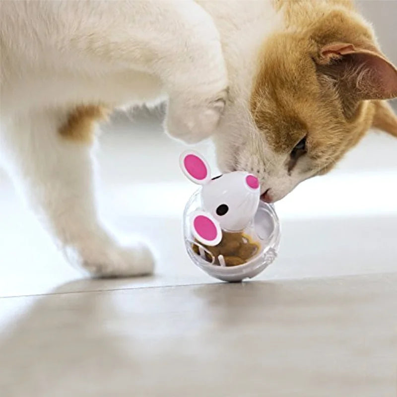Mouse Cat Treat Dispenser Toy – Rolling Food Feeder for Cats Cat Treat Dispenser Axl
