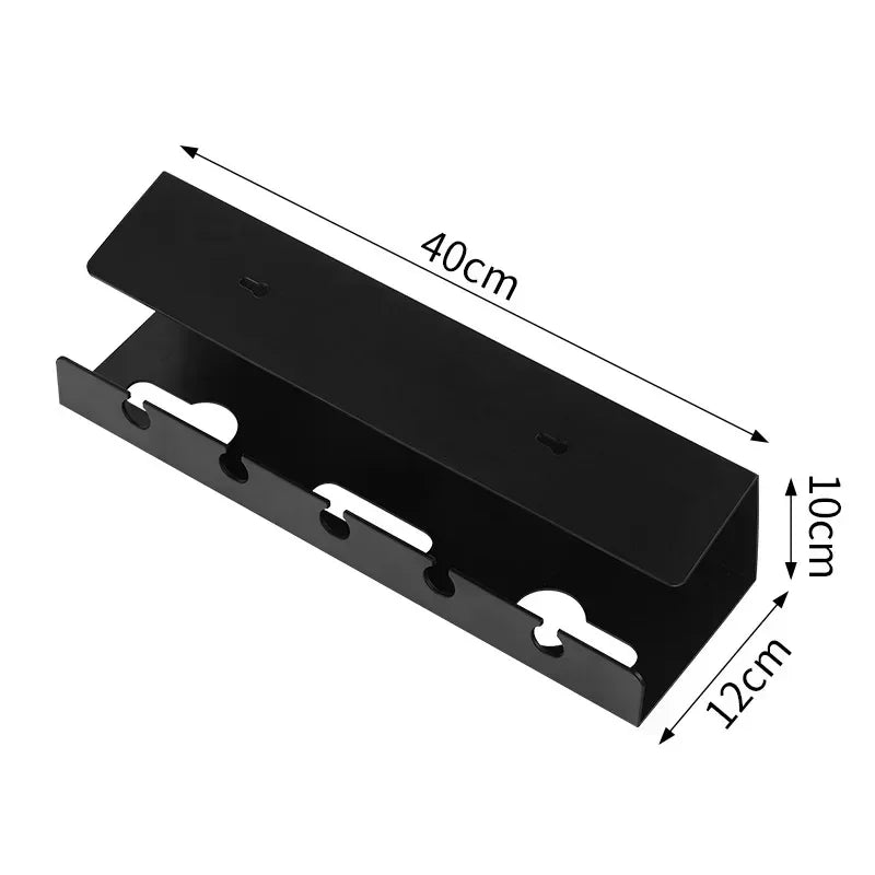 No-Drill Under Desk Cable Tray with Clamp | Cord Organizer Cable Management Tray Axl Black