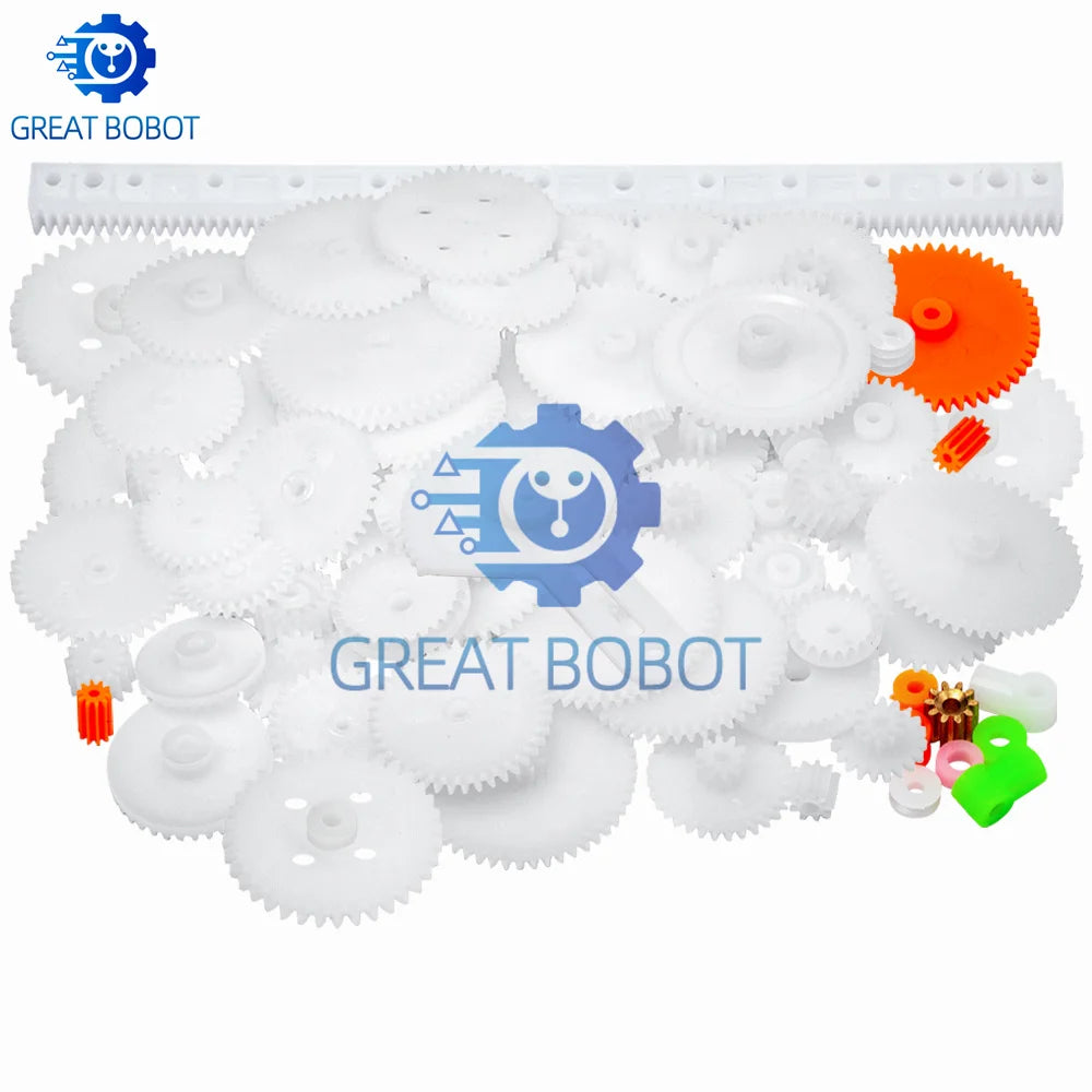 82PCS Toy Car Gear Kit – Motors, Gears, Axles & Belt Sleeves Toy Gear Kit Axl