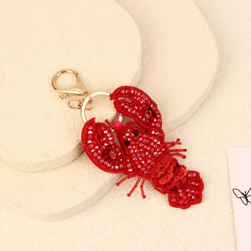 Rhinestone Beaded Bag Charm – Lobster Crab Turtle Pendant Bag Charm Pendant Axl 01