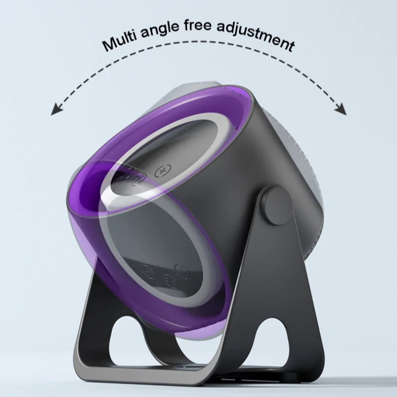 Portable Mini Desktop Fan – Touch Screen, Night Light & Battery Portable Desktop Fan Axl