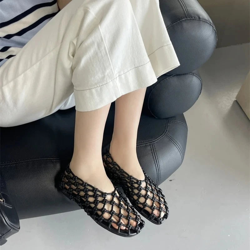 Women's Woven Mesh Flat Loafers – Breathable Slip-On Sandals Women's Flat Loafers Axl