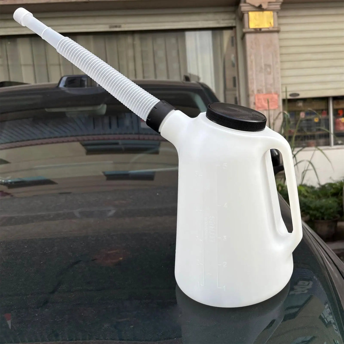 5L Oil Fill Jug with Spout & Lid – Fluid Measuring Container Fluid Measuring Jug Axl