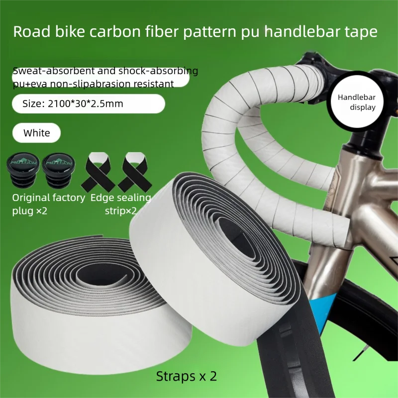 Road Bike Handlebar Tape – EVA PU Anti-Slip & Shock Absorbing Handlebar Tape Axl White