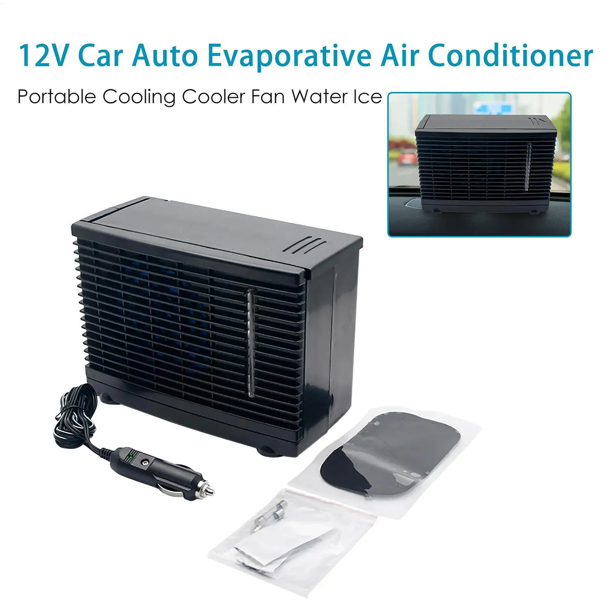 12V Portable Evaporative Car Cooler Fan – Water Tank Design Portable Car Cooler Axl