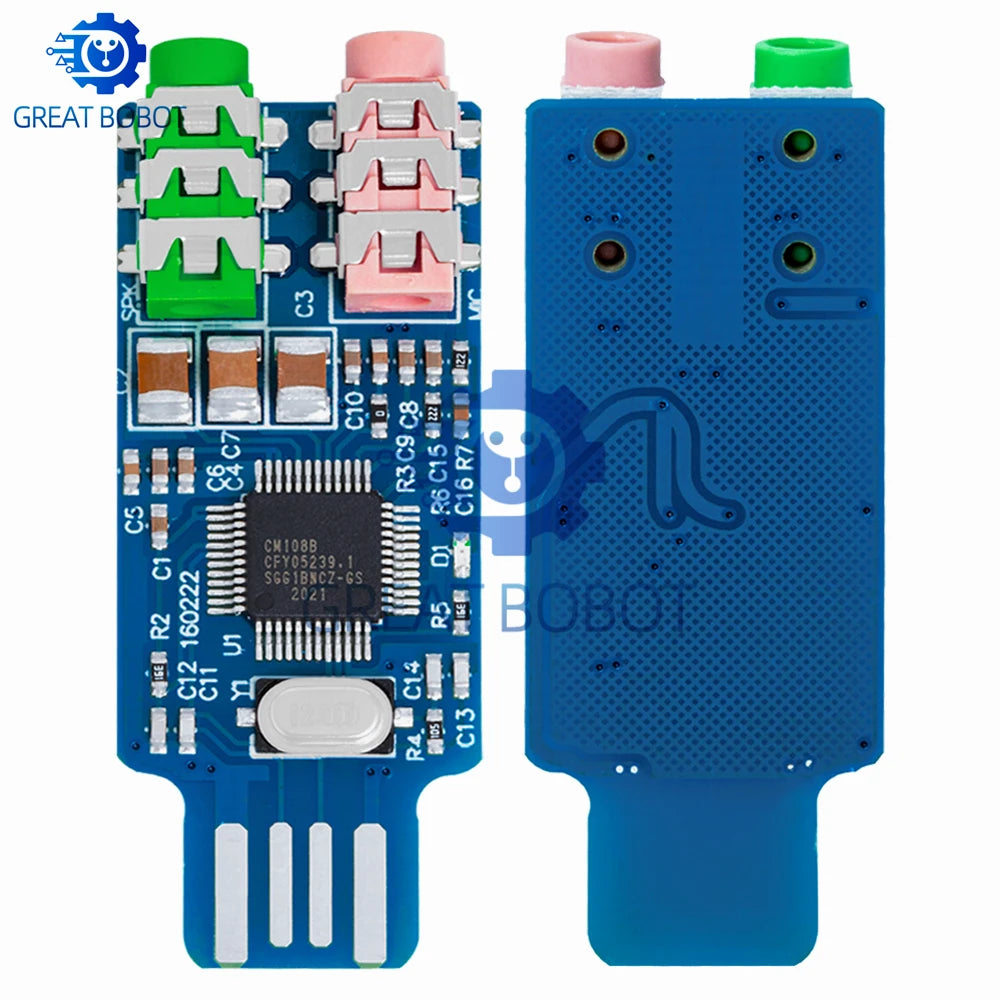 CM108 USB External Sound Card – Driver-Free for Laptop & PC USB Sound Card Axl
