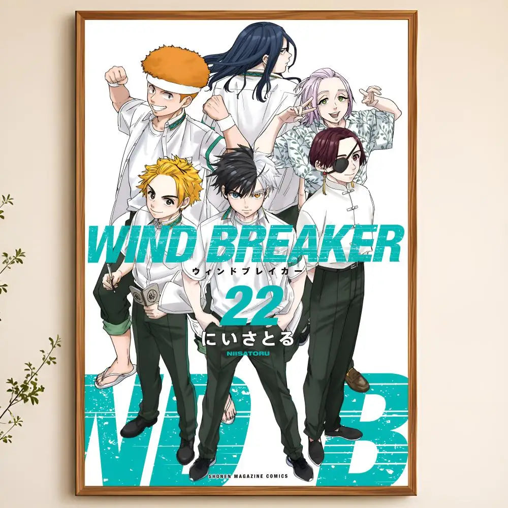 Wind Breaker Anime Poster – Waterproof Self-Adhesive Wall Art Anime Wall Poster Axl White09 60X90cmNoframe