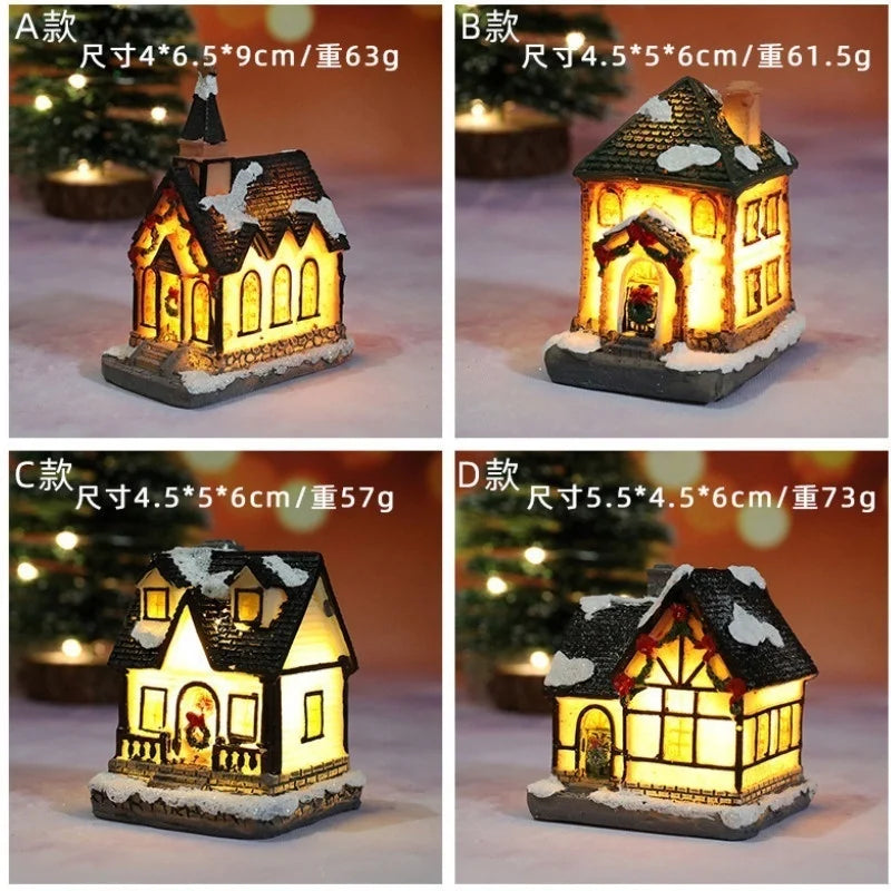 Christmas Resin Miniature House Ornament | Micro Landscape Decor Christmas Ornament Axl