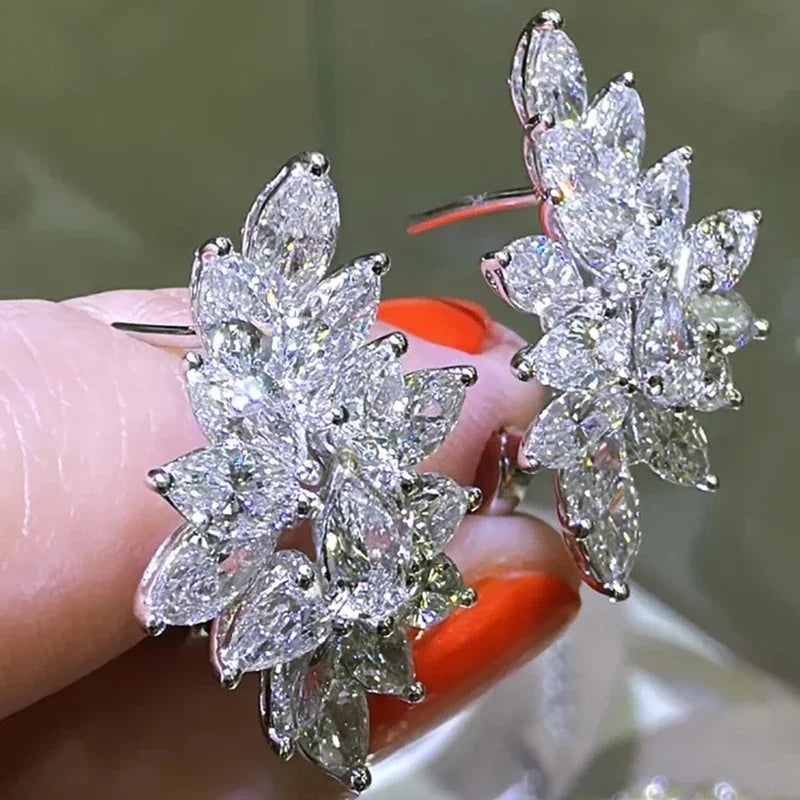 Huitan CZ Crystal Hoop Earrings – Bridal & Luxury Jewelry Crystal Hoop Earrings Axl
