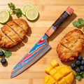 Damascus Titanium Chef Knife – Sharp 18cm Slicing Knife Damascus Chef Knife Axl Chef Knife