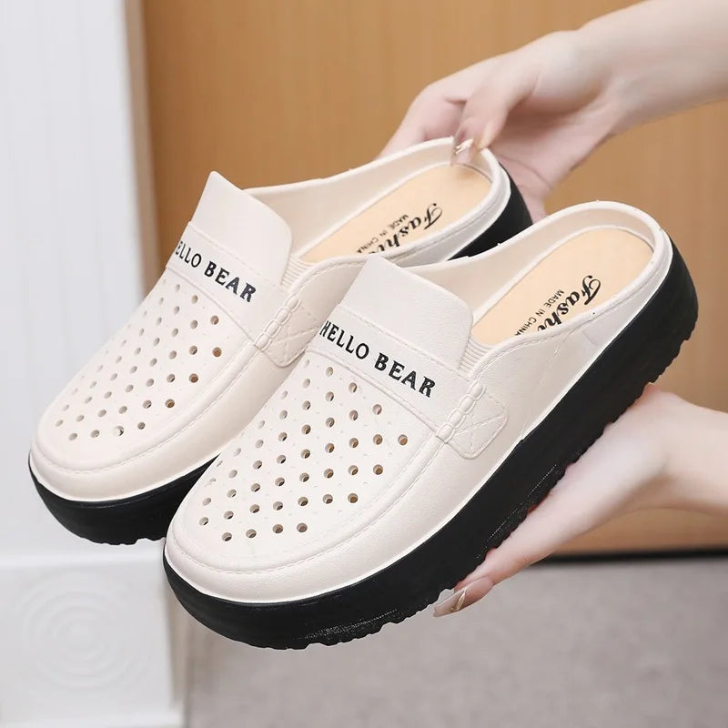 Women's Open Toe Wedge Sandals – Anti-Slip EVA Summer Slides Women's Wedge Sandals Axl WHITE 40