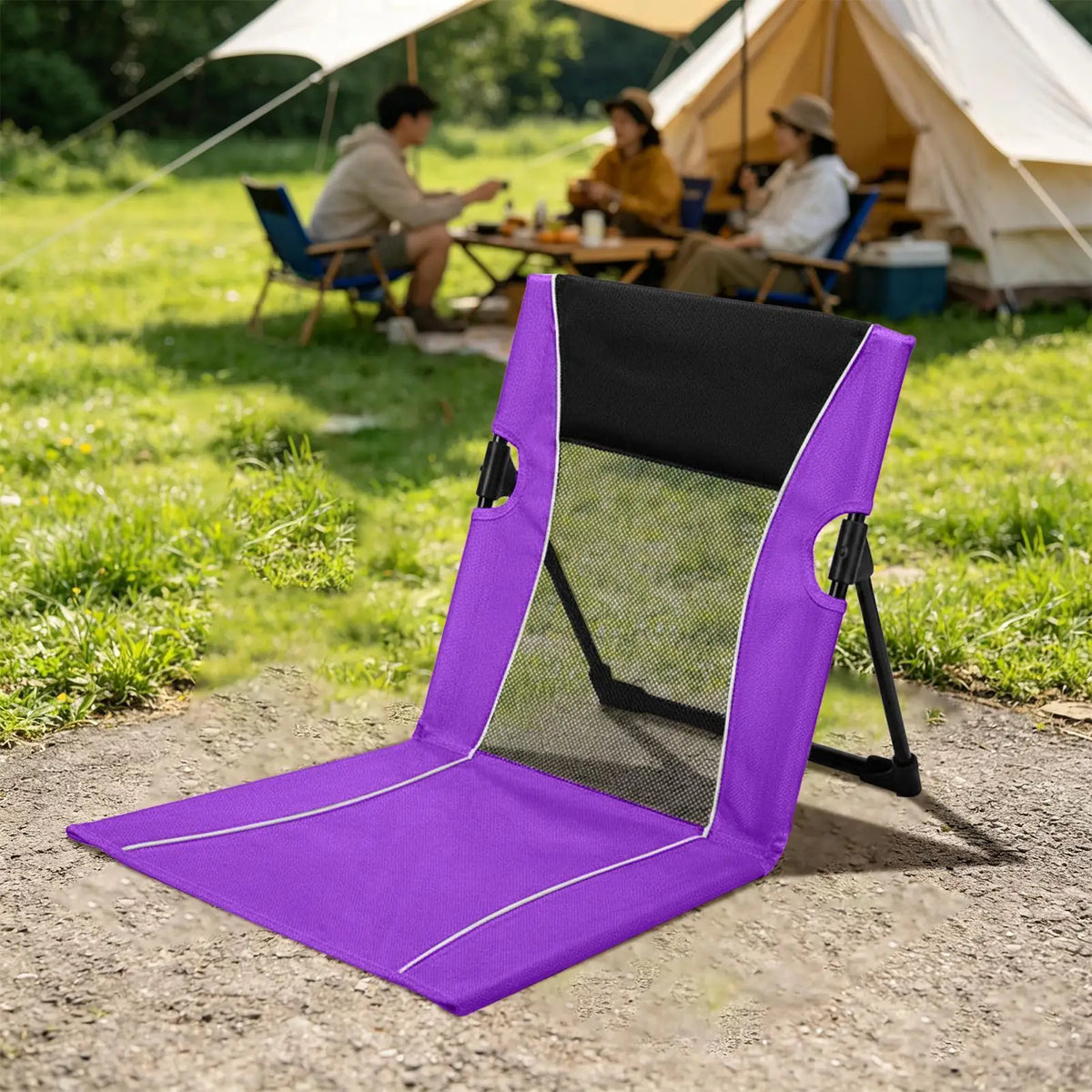 Foldable Low Beach Chair with Carry Bag – Poolside & Camping Folding Beach Chair Axl
