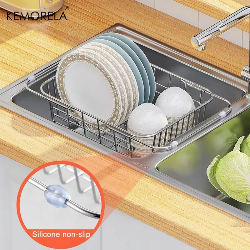 Expandable Stainless Steel Sink Drain Basket & Dish Rack Sink Drain Basket Axl