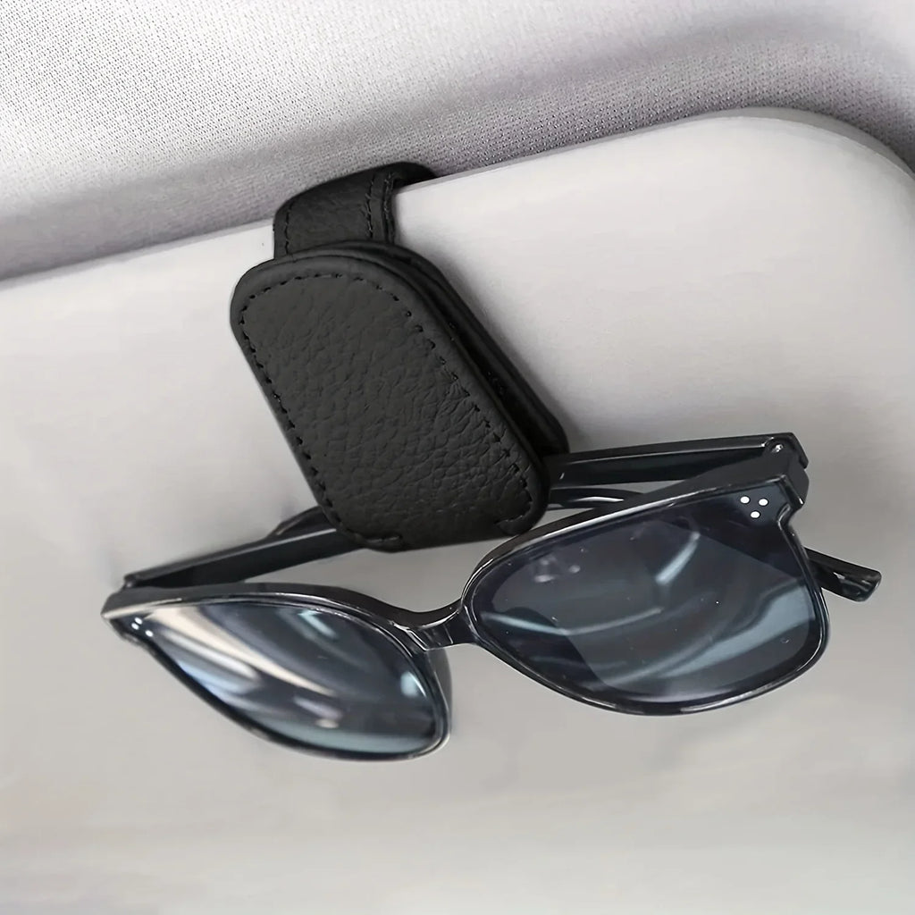 4-Pack Magnetic Leather Sunglasses Clip Holder for Car Visor Car Visor Organizer Axl