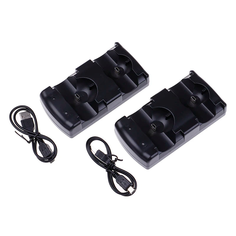 USB Dual Charging Dock for PS3 Move Controllers – Black Stand Controller Charging Dock Axl