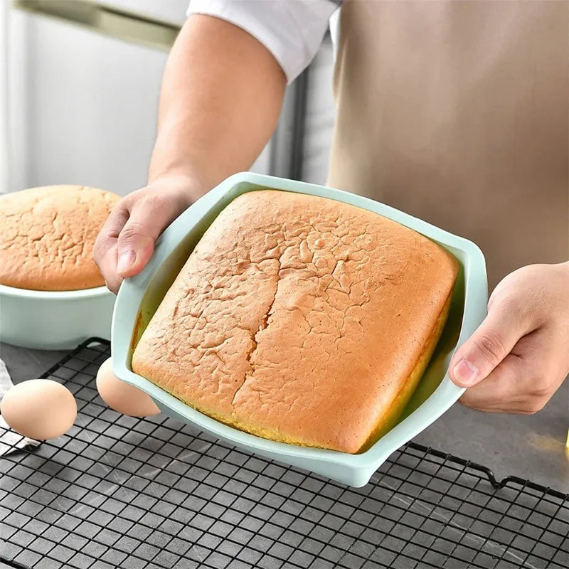 Silicone Square Cake Pan – Non-Stick Brownie Mold, Oven Safe Silicone Baking Pan Axl