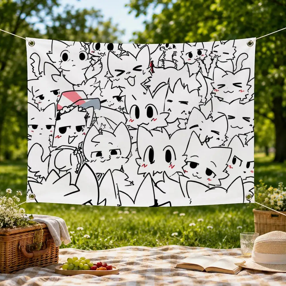 B-Boykisser Character Flag Banner – Wall Decor for Room & Party Wall Hanging Flag Axl