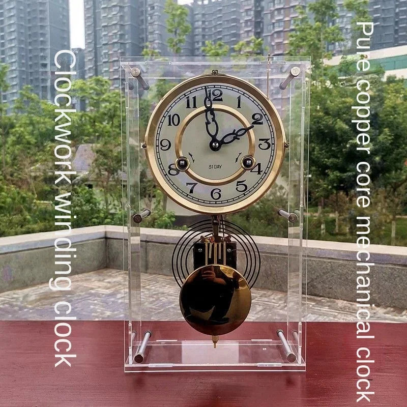 Vintage Pendulum Desk Clock – Luxury Copper Movement & Chime Decorative Desk Clock Axl Arab