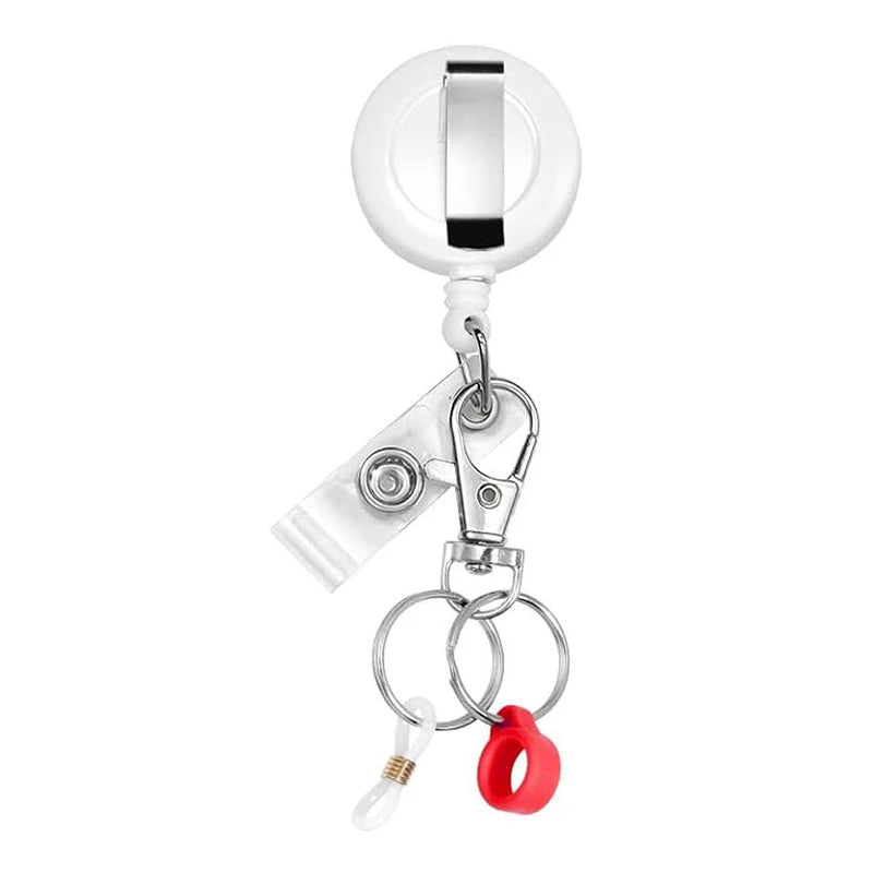 Retractable Badge Reel Keychain with Pen Holder & ID Clip Badge Reel Keychain Axl A2