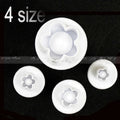 4-Pc Plum Flower Plunger Fondant Cutter Set – Cake Decorating Fondant Cutter Set Axl WHITE
