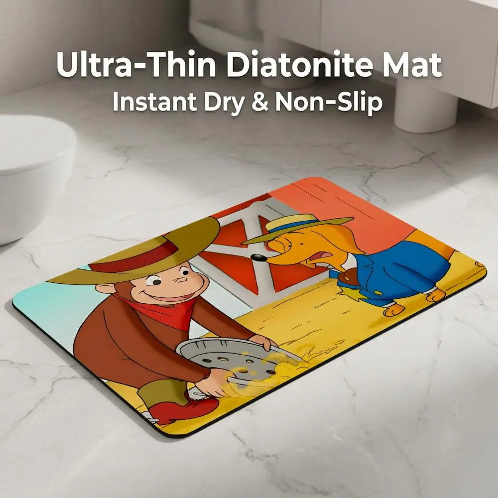 Cartoon Diatomite Bath Mat – Quick Dry, Absorbent, Non-Slip Diatomite Bath Mat Axl