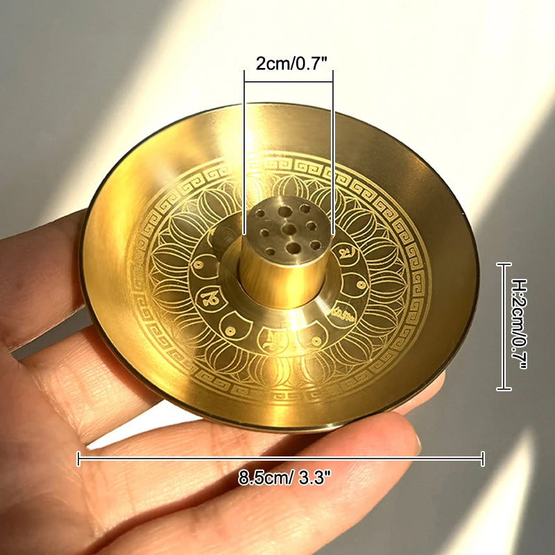 Round 9-Hole Brass Incense Holder Tray – Yoga & Meditation Incense Holder Tray Axl L