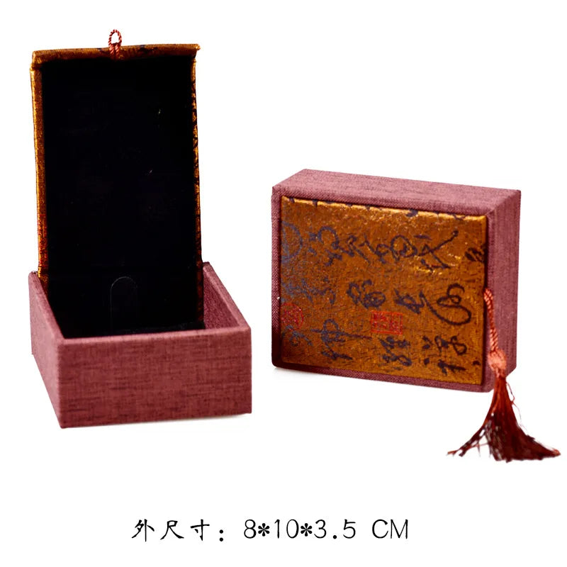 Chinese Style Mini Jewelry Tin Box – Linen Drawer Organizer Jewelry Storage Box Axl