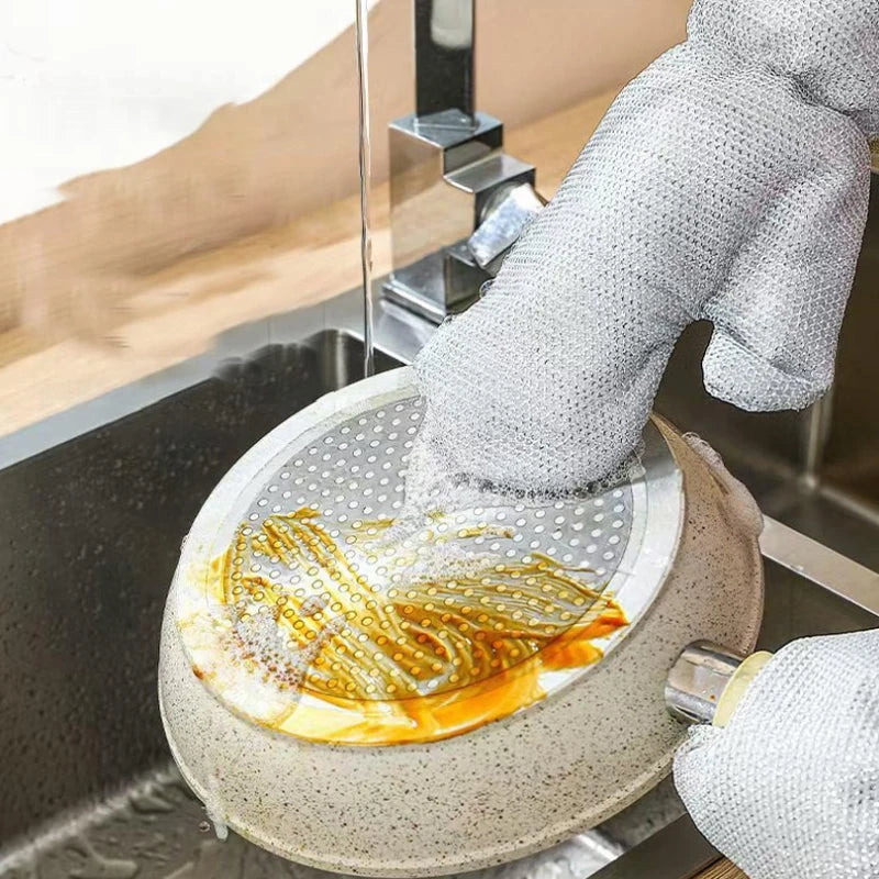 Steel Wire Dishwashing Gloves – Kitchen Scrubber Cleaning Pair Kitchen Cleaning Gloves Axl