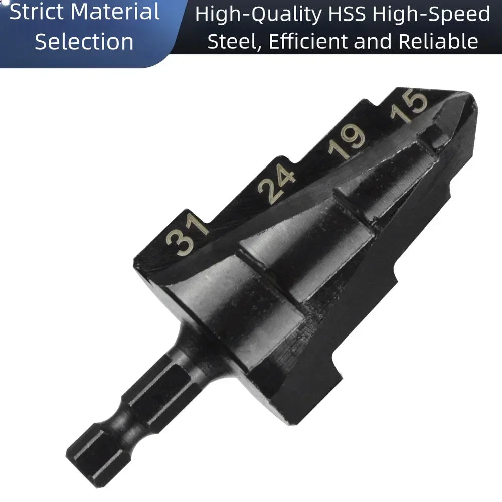 PPR Step Drill Bit & Scissors Set – Hex Handle Pipe Reamer Step Drill Bit Set Axl